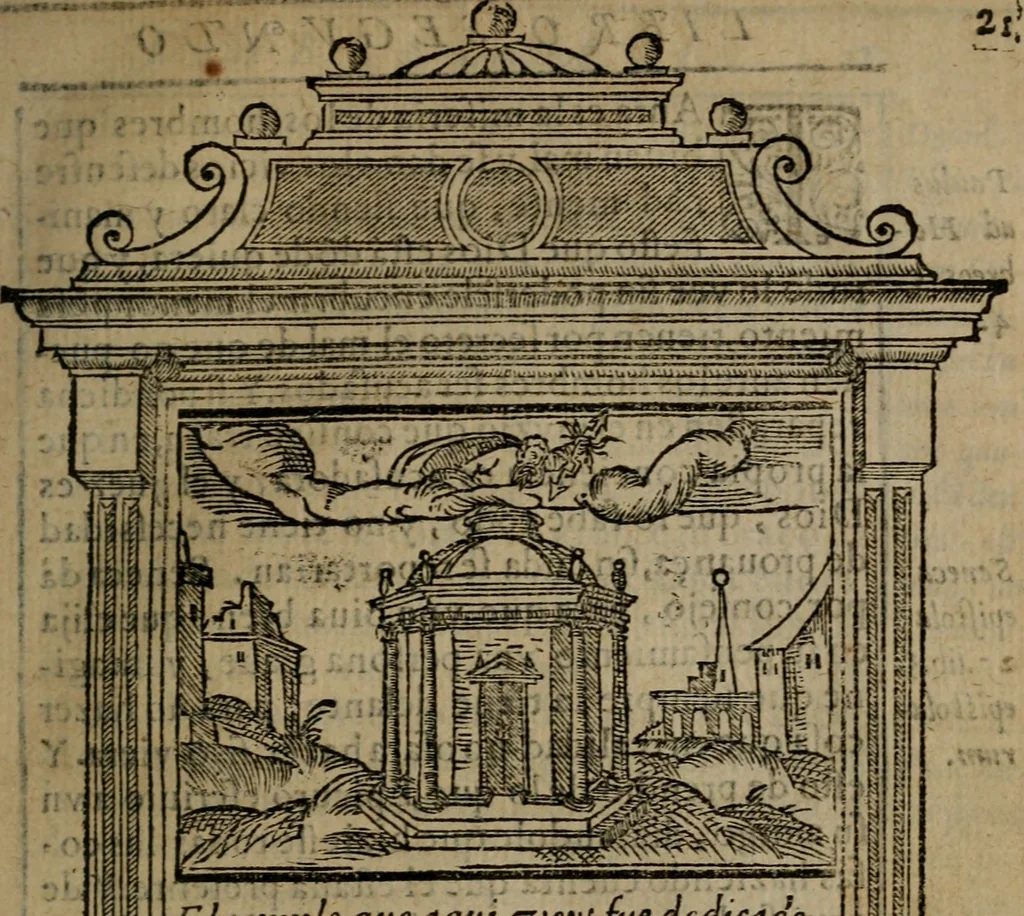 An illustration from Emblemas morales de don Ivan de Horozco y Couarruuias : dedicadas a la buena memoria del presidente Don Diego de Couarruuias y Leya su tio, 1589, leaf 254