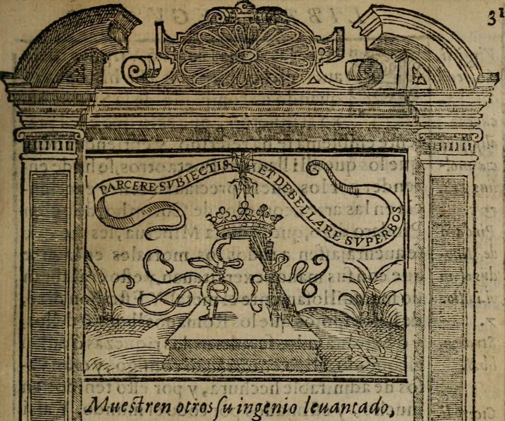 An illustration from Emblemas morales de don Ivan de Horozco y Couarruuias : dedicadas a la buena memoria del presidente Don Diego de Couarruuias y Leya su tio, 1589, leaf 274