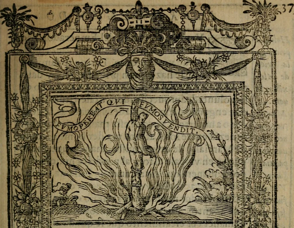 An illustration from Emblemas morales de don Ivan de Horozco y Couarruuias : dedicadas a la buena memoria del presidente Don Diego de Couarruuias y Leya su tio, 1589, leaf 286