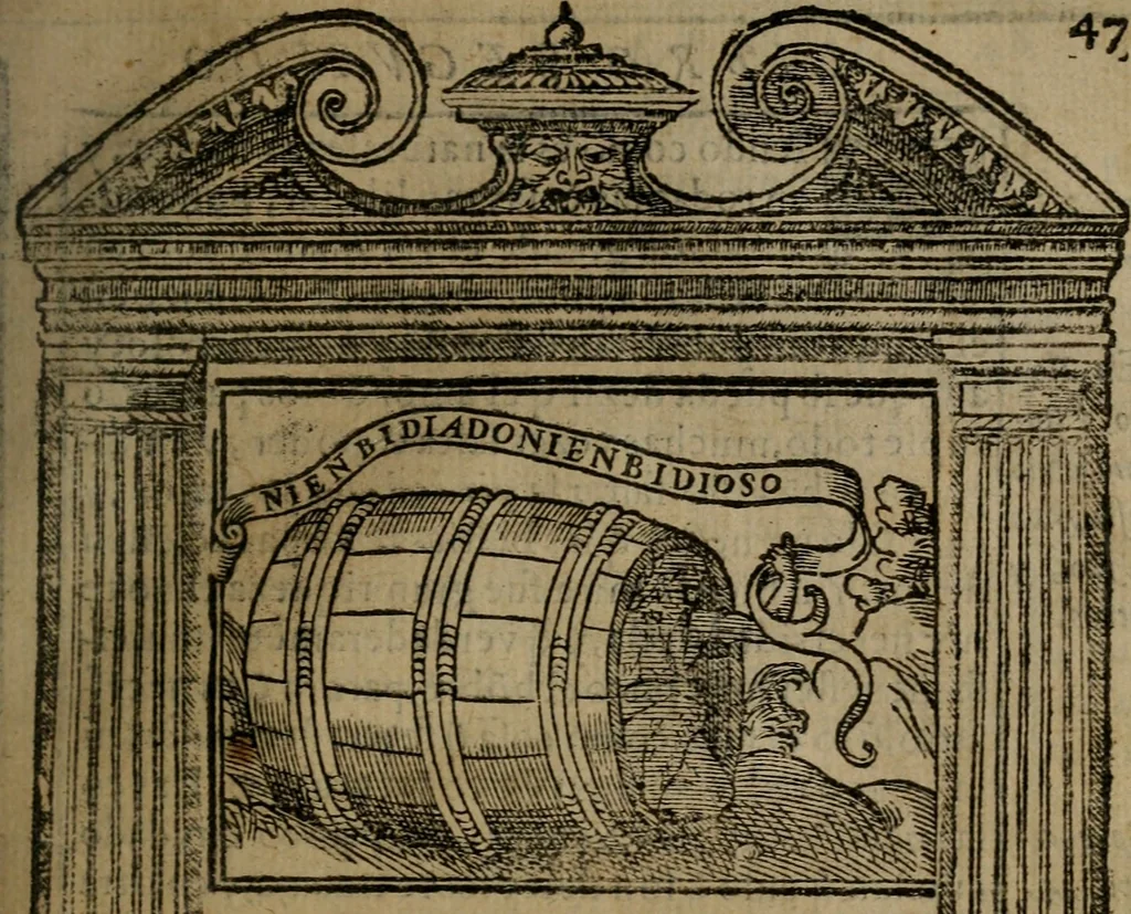 An illustration from Emblemas morales de don Ivan de Horozco y Couarruuias : dedicadas a la buena memoria del presidente Don Diego de Couarruuias y Leya su tio, 1589, leaf 300