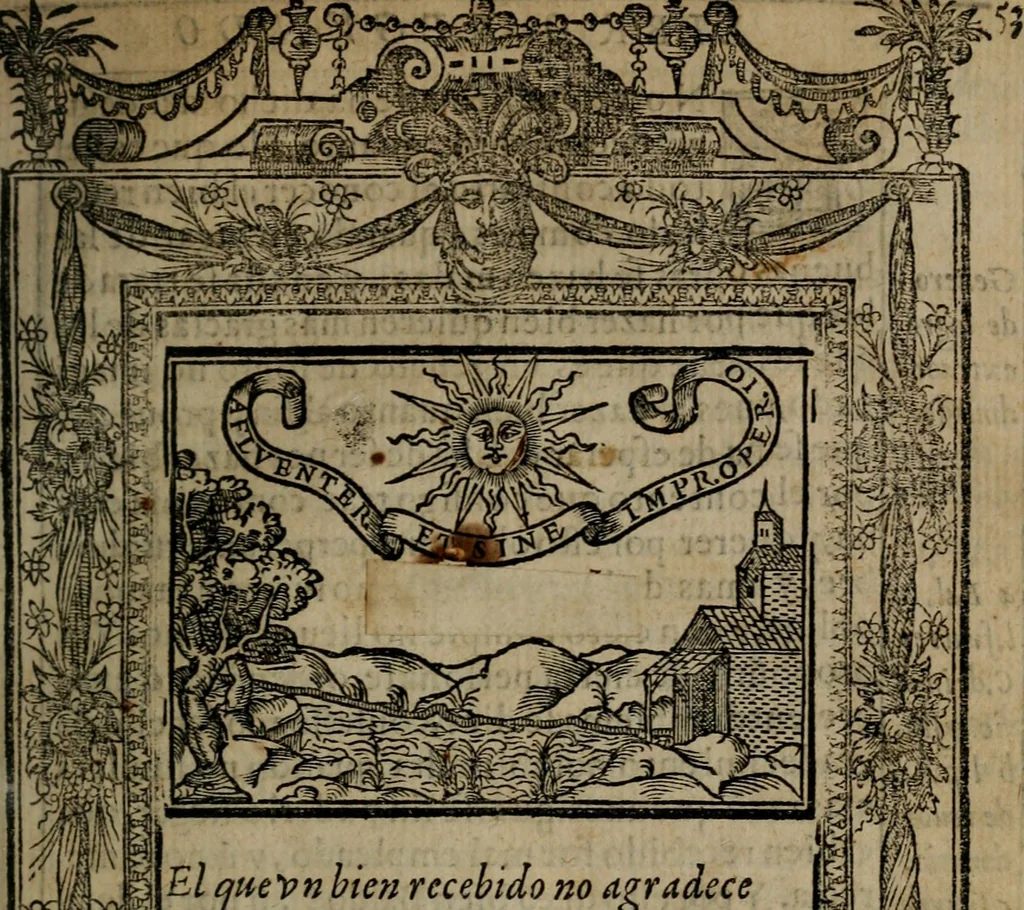 An illustration from Emblemas morales de don Ivan de Horozco y Couarruuias : dedicadas a la buena memoria del presidente Don Diego de Couarruuias y Leya su tio, 1589, leaf 310