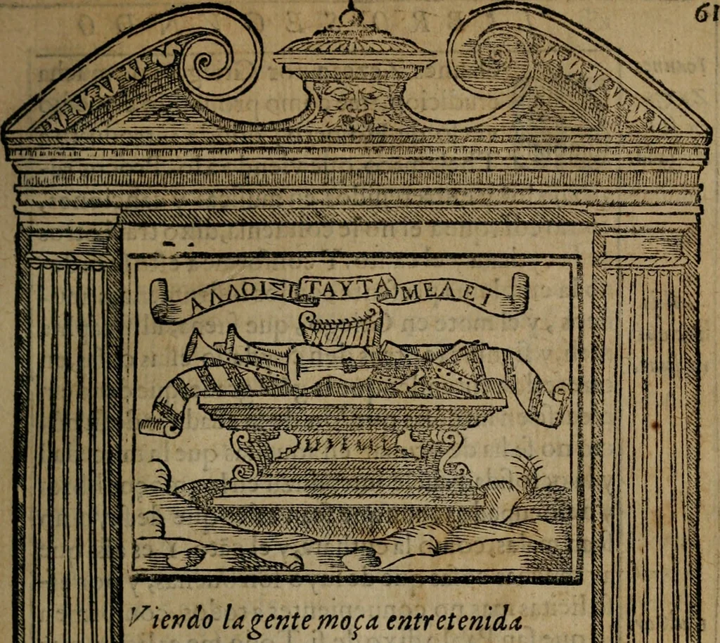 An illustration from Emblemas morales de don Ivan de Horozco y Couarruuias : dedicadas a la buena memoria del presidente Don Diego de Couarruuias y Leya su tio, 1589, leaf 326