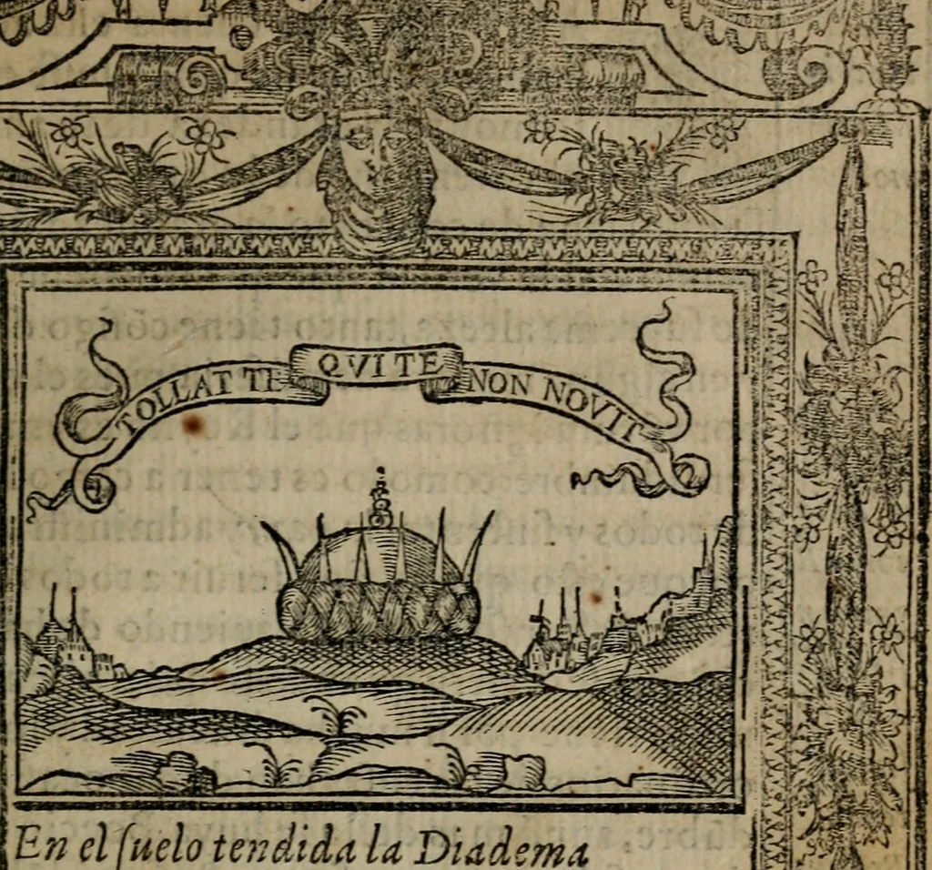 An illustration from Emblemas morales de don Ivan de Horozco y Couarruuias : dedicadas a la buena memoria del presidente Don Diego de Couarruuias y Leya su tio, 1589, leaf 334