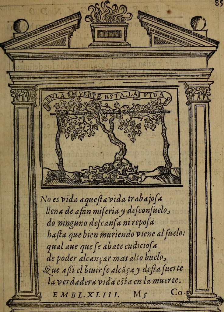 An illustration from Emblemas morales de don Ivan de Horozco y Couarruuias : dedicadas a la buena memoria del presidente Don Diego de Couarruuias y Leya su tio, 1589, leaf 374