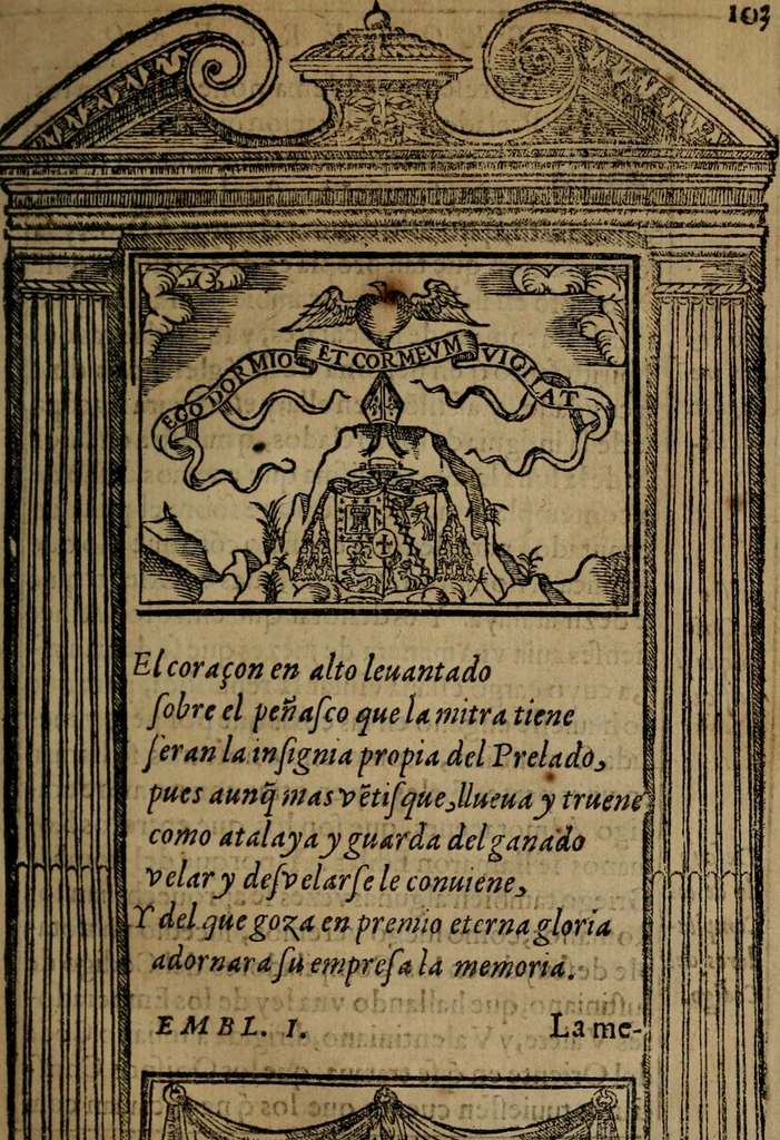 An illustration from Emblemas morales de don Ivan de Horozco y Couarruuias : dedicadas a la buena memoria del presidente Don Diego de Couarruuias y Leya su tio, 1589, leaf 410