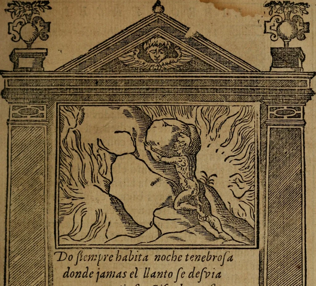 An illustration from Emblemas morales de don Ivan de Horozco y Couarruuias : dedicadas a la buena memoria del presidente Don Diego de Couarruuias y Leya su tio, 1589, leaf 434