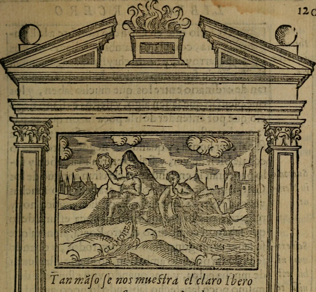 An illustration from Emblemas morales de don Ivan de Horozco y Couarruuias : dedicadas a la buena memoria del presidente Don Diego de Couarruuias y Leya su tio, 1589, leaf 442