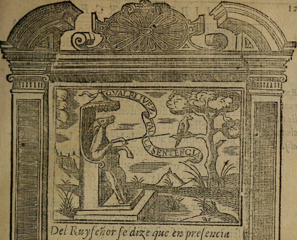 An illustration from Emblemas morales de don Ivan de Horozco y Couarruuias : dedicadas a la buena memoria del presidente Don Diego de Couarruuias y Leya su tio, 1589, leaf 446