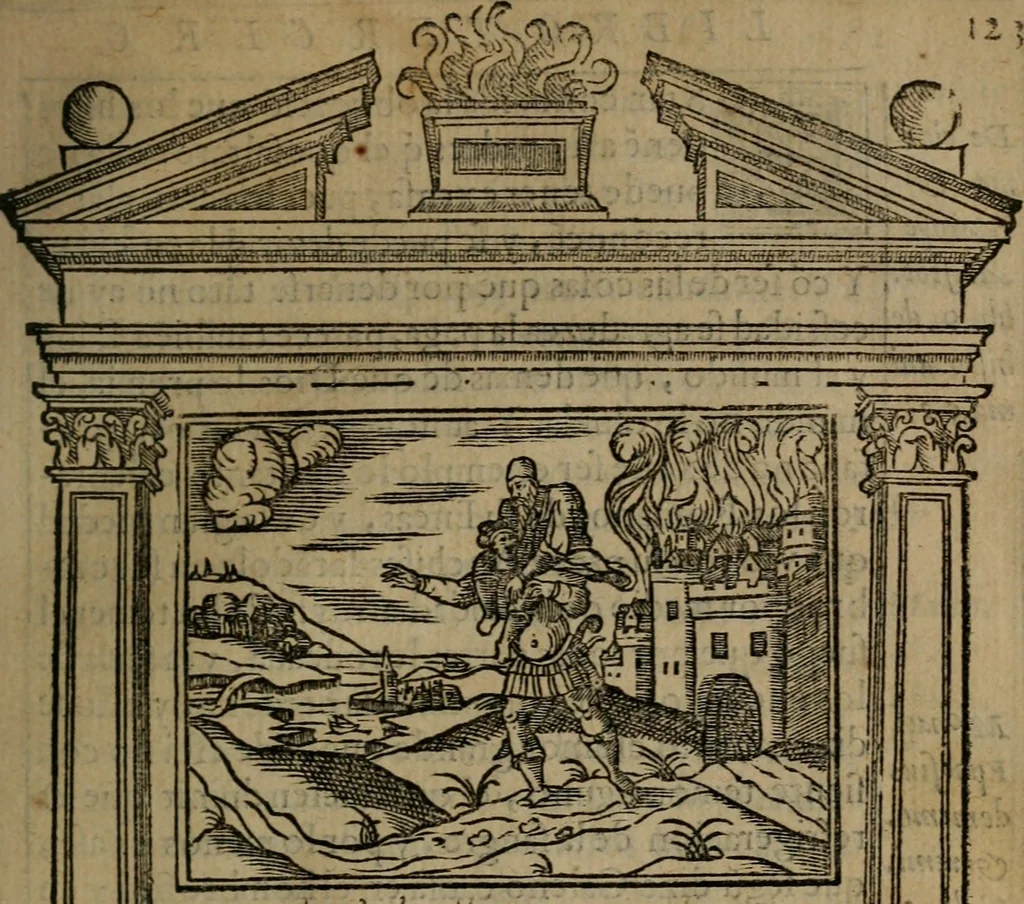 An illustration from Emblemas morales de don Ivan de Horozco y Couarruuias : dedicadas a la buena memoria del presidente Don Diego de Couarruuias y Leya su tio, 1589, leaf 450