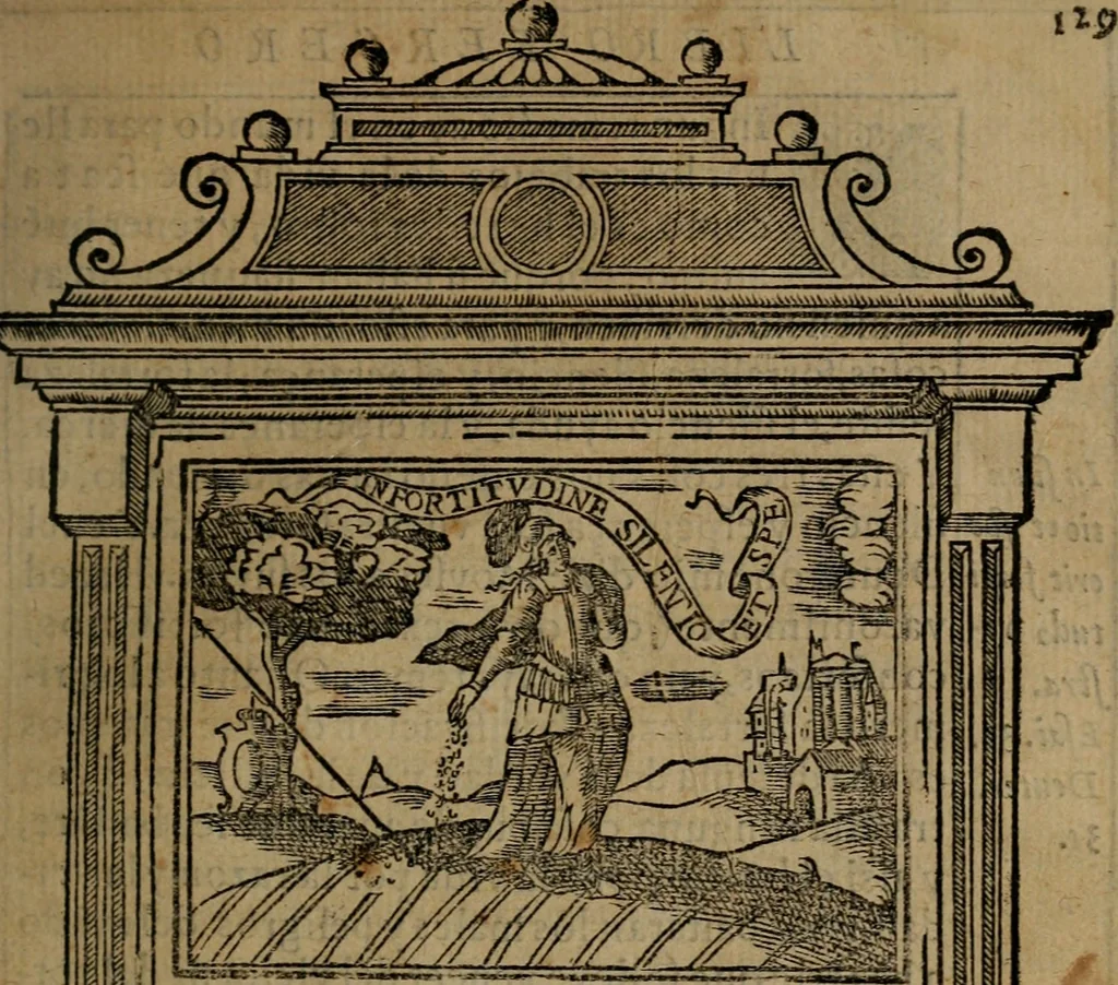 An illustration from Emblemas morales de don Ivan de Horozco y Couarruuias : dedicadas a la buena memoria del presidente Don Diego de Couarruuias y Leya su tio, 1589, leaf 462