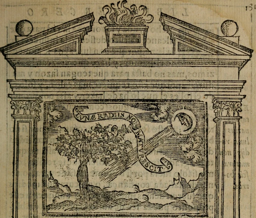 An illustration from Emblemas morales de don Ivan de Horozco y Couarruuias : dedicadas a la buena memoria del presidente Don Diego de Couarruuias y Leya su tio, 1589, leaf 466