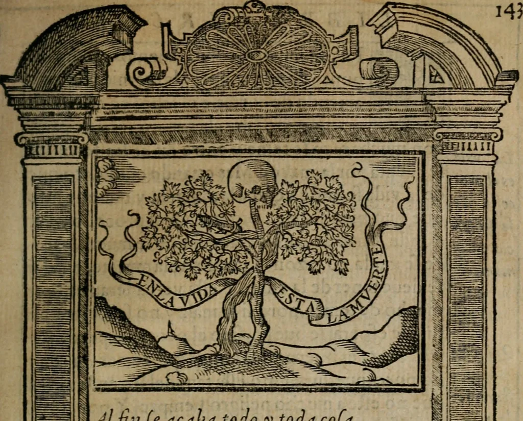 An illustration from Emblemas morales de don Ivan de Horozco y Couarruuias : dedicadas a la buena memoria del presidente Don Diego de Couarruuias y Leya su tio, 1589, leaf 490