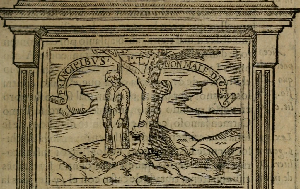 An illustration from Emblemas morales de don Ivan de Horozco y Couarruuias : dedicadas a la buena memoria del presidente Don Diego de Couarruuias y Leya su tio, 1589, leaf 510
