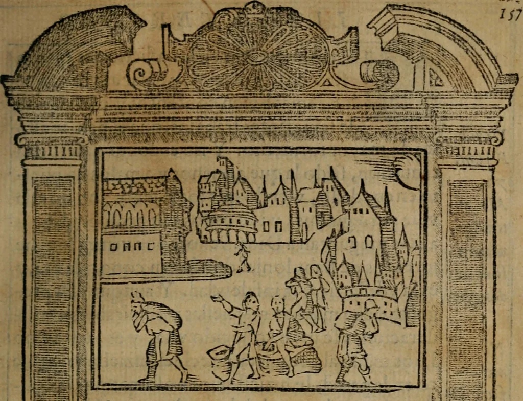 An illustration from Emblemas morales de don Ivan de Horozco y Couarruuias : dedicadas a la buena memoria del presidente Don Diego de Couarruuias y Leya su tio, 1589, leaf 518