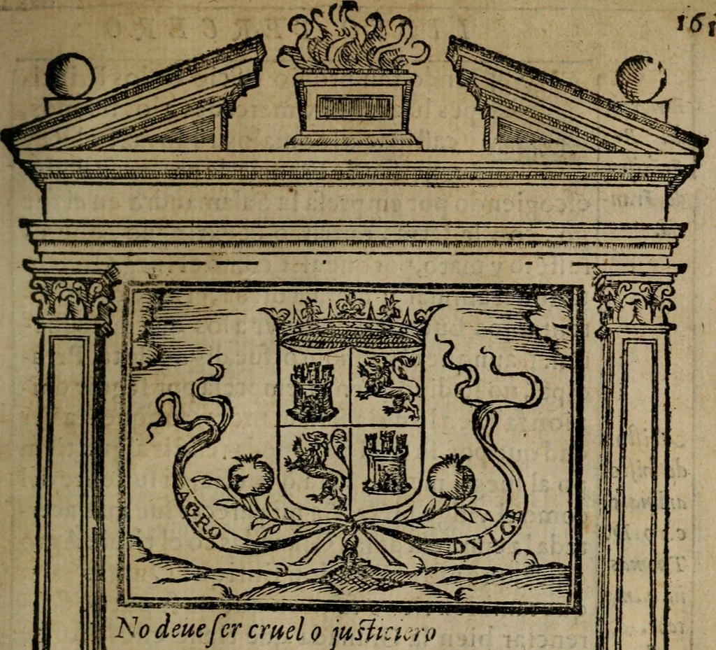 An illustration from Emblemas morales de don Ivan de Horozco y Couarruuias : dedicadas a la buena memoria del presidente Don Diego de Couarruuias y Leya su tio, 1589, leaf 526