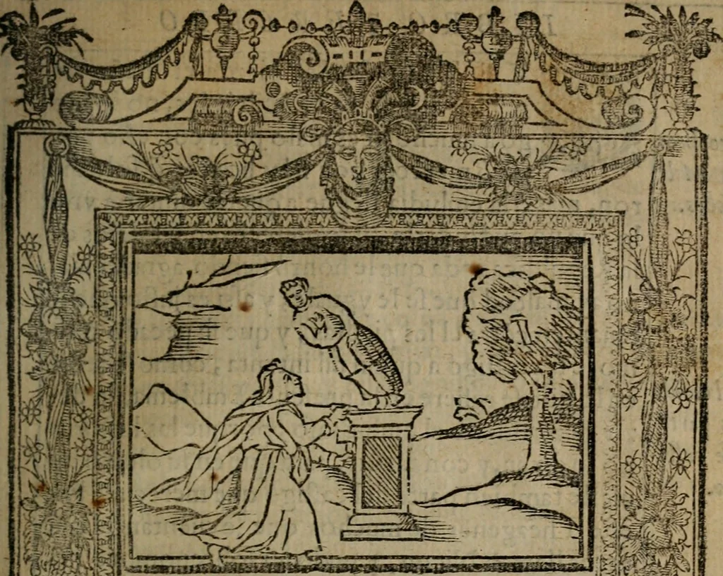 An illustration from Emblemas morales de don Ivan de Horozco y Couarruuias : dedicadas a la buena memoria del presidente Don Diego de Couarruuias y Leya su tio, 1589, leaf 558
