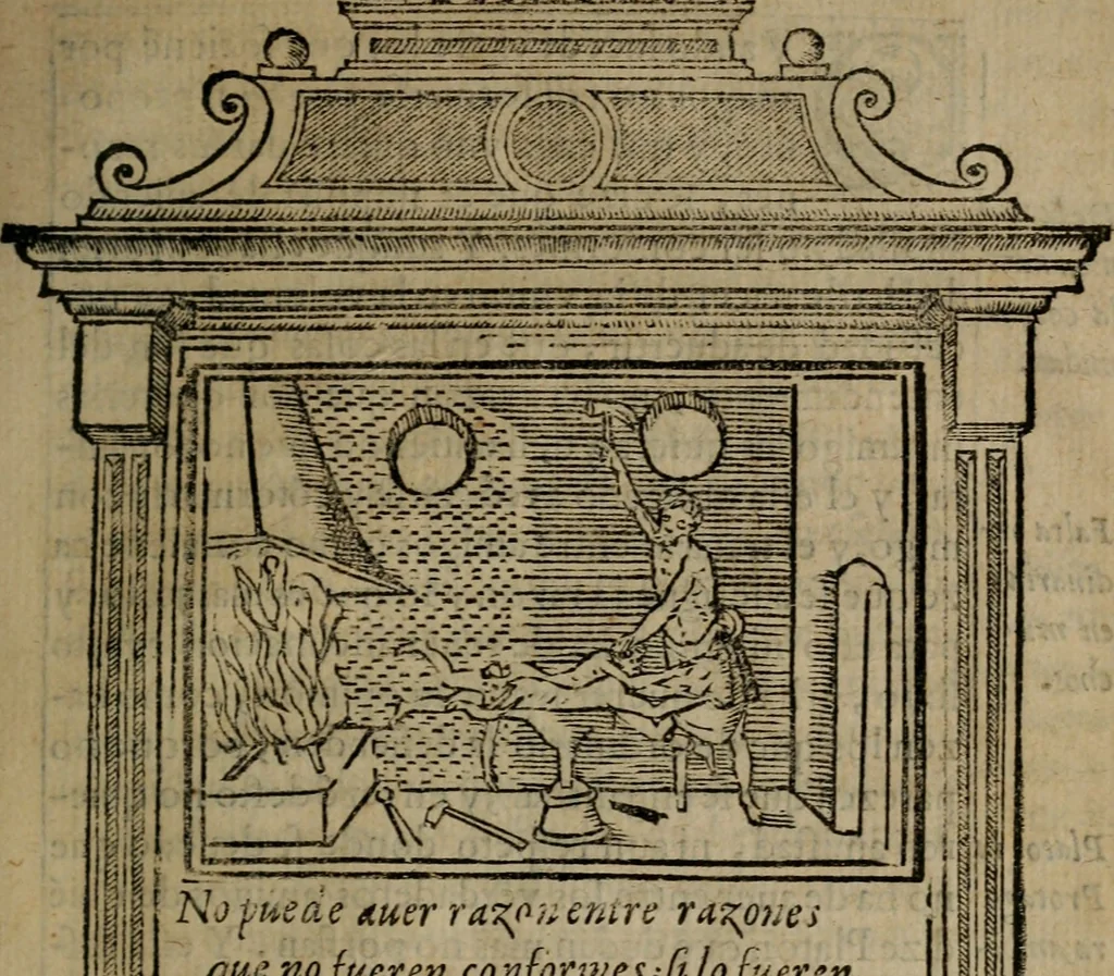 An illustration from Emblemas morales de don Ivan de Horozco y Couarruuias : dedicadas a la buena memoria del presidente Don Diego de Couarruuias y Leya su tio, 1589, leaf 578