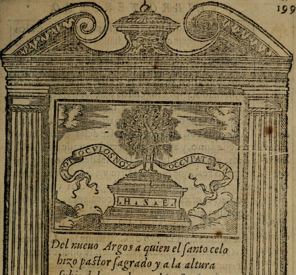 An illustration from Emblemas morales de don Ivan de Horozco y Couarruuias : dedicadas a la buena memoria del presidente Don Diego de Couarruuias y Leya su tio, 1589, leaf 602