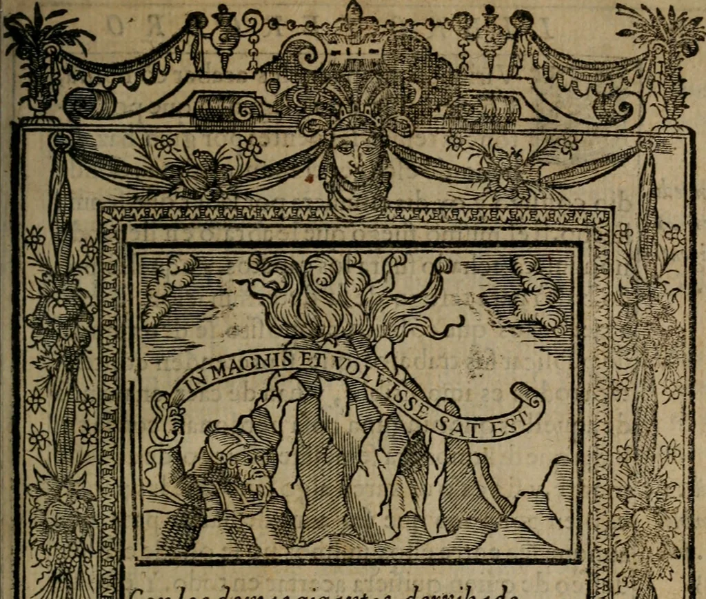 An illustration from Emblemas morales de don Ivan de Horozco y Couarruuias : dedicadas a la buena memoria del presidente Don Diego de Couarruuias y Leya su tio, 1589, leaf 606