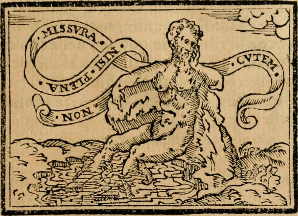 An illustration from Emblemas morales de Don Sebastian de Couarrubias Orozco, capellan del rey N.S. Maestrescuela, y canonigo de Cuenca, consultor del santo oficio, 1610, leaf 112