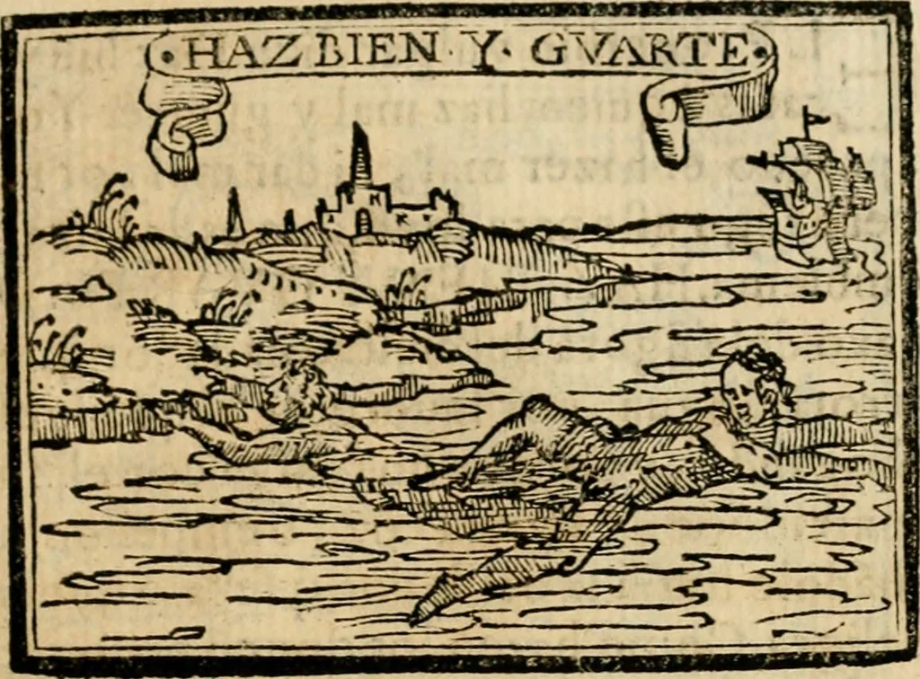 An illustration from Emblemas morales de Don Sebastian de Couarrubias Orozco, capellan del rey N.S. Maestrescuela, y canonigo de Cuenca, consultor del santo oficio, 1610, leaf 124