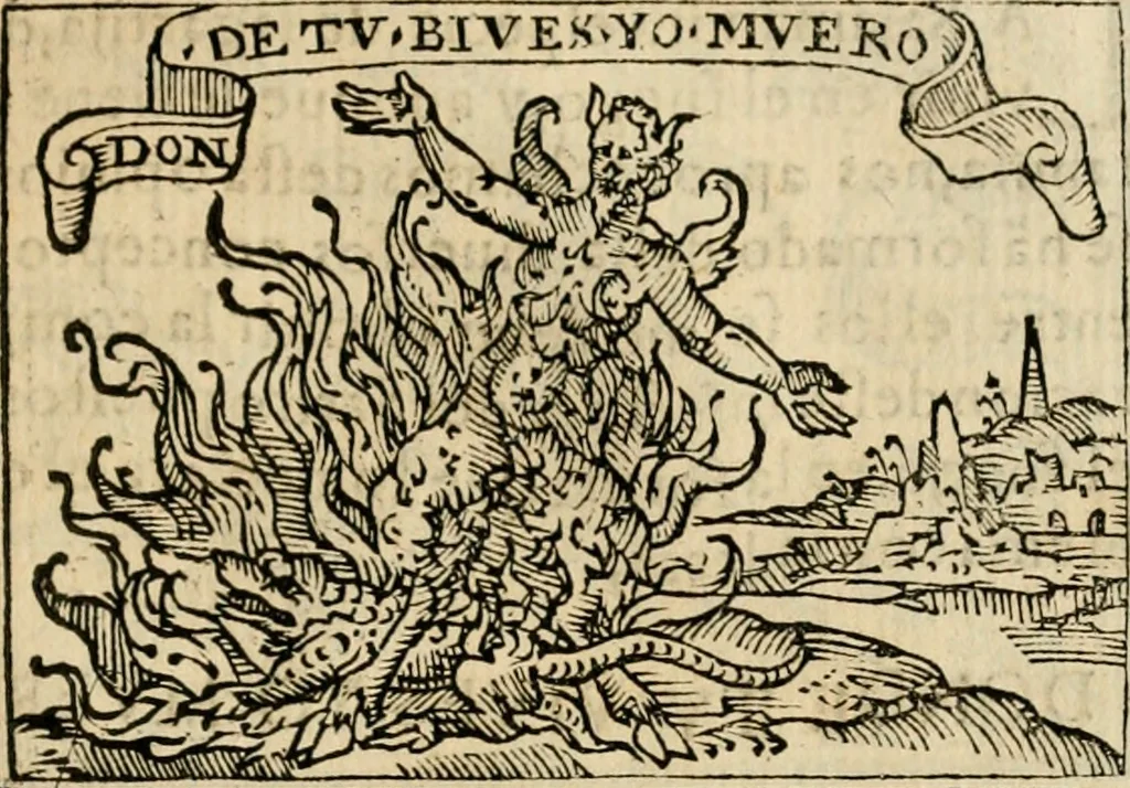 An illustration from Emblemas morales de Don Sebastian de Couarrubias Orozco, capellan del rey N.S. Maestrescuela, y canonigo de Cuenca, consultor del santo oficio, 1610, leaf 136