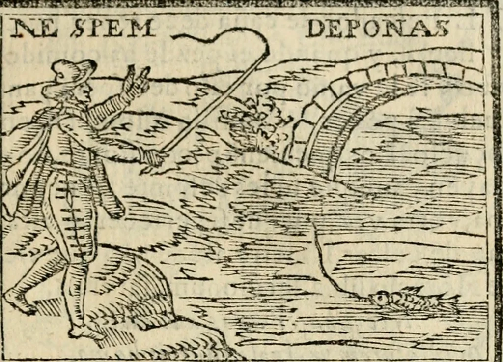 An illustration from Emblemas morales de Don Sebastian de Couarrubias Orozco, capellan del rey N.S. Maestrescuela, y canonigo de Cuenca, consultor del santo oficio, 1610, leaf 154