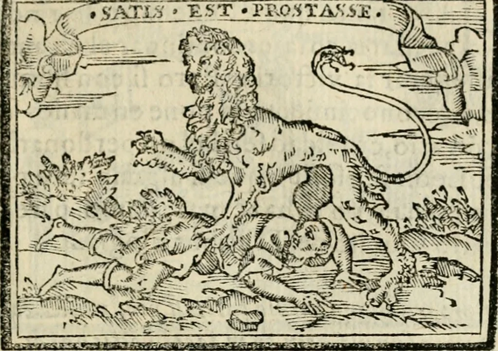 An illustration from Emblemas morales de Don Sebastian de Couarrubias Orozco, capellan del rey N.S. Maestrescuela, y canonigo de Cuenca, consultor del santo oficio, 1610, leaf 208