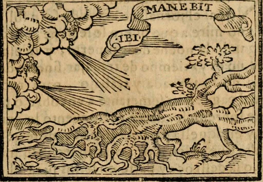 An illustration from Emblemas morales de Don Sebastian de Couarrubias Orozco, capellan del rey N.S. Maestrescuela, y canonigo de Cuenca, consultor del santo oficio, 1610, leaf 22