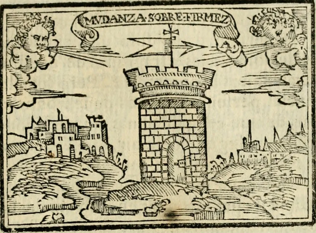 An illustration from Emblemas morales de Don Sebastian de Couarrubias Orozco, capellan del rey N.S. Maestrescuela, y canonigo de Cuenca, consultor del santo oficio, 1610, leaf 220