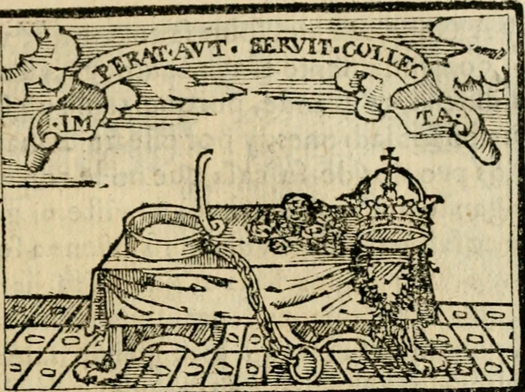 An illustration from Emblemas morales de Don Sebastian de Couarrubias Orozco, capellan del rey N.S. Maestrescuela, y canonigo de Cuenca, consultor del santo oficio, 1610, leaf 224
