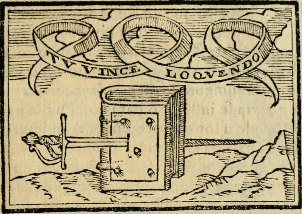 An illustration from Emblemas morales de Don Sebastian de Couarrubias Orozco, capellan del rey N.S. Maestrescuela, y canonigo de Cuenca, consultor del santo oficio, 1610, leaf 254