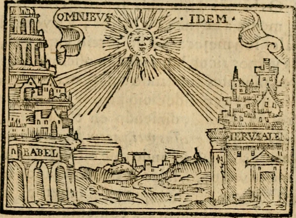 An illustration from Emblemas morales de Don Sebastian de Couarrubias Orozco, capellan del rey N.S. Maestrescuela, y canonigo de Cuenca, consultor del santo oficio, 1610, leaf 26