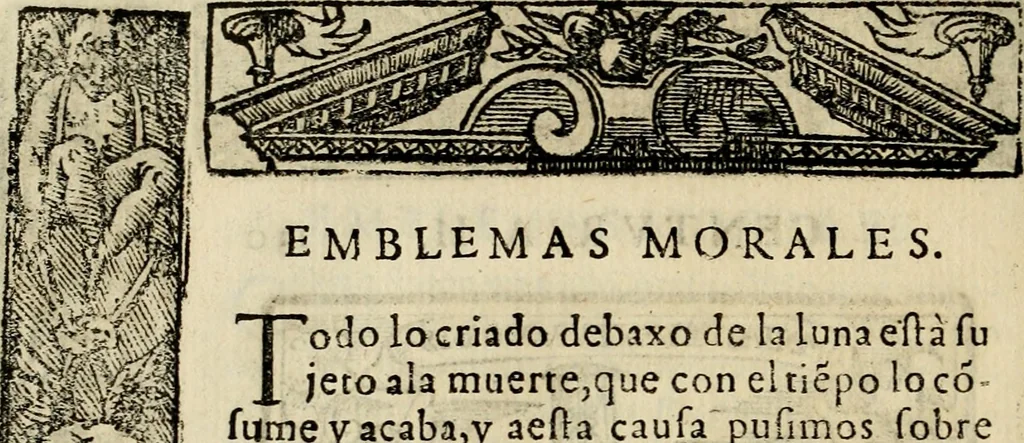 An illustration from Emblemas morales de Don Sebastian de Couarrubias Orozco, capellan del rey N.S. Maestrescuela, y canonigo de Cuenca, consultor del santo oficio, 1610, leaf 271