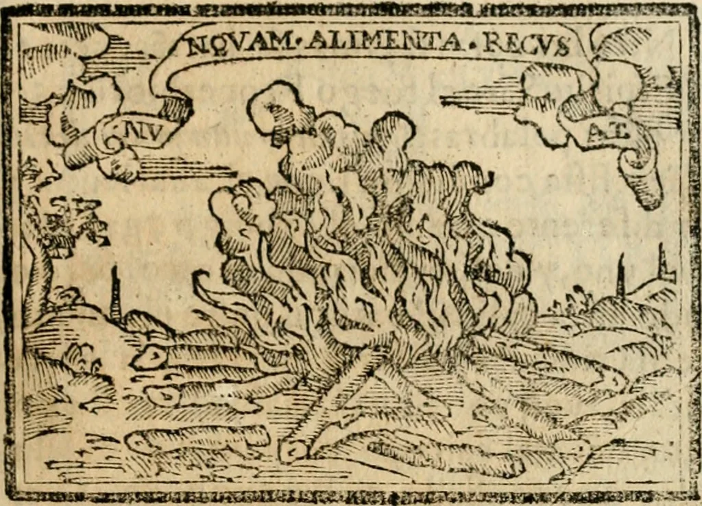 An illustration from Emblemas morales de Don Sebastian de Couarrubias Orozco, capellan del rey N.S. Maestrescuela, y canonigo de Cuenca, consultor del santo oficio, 1610, leaf 286