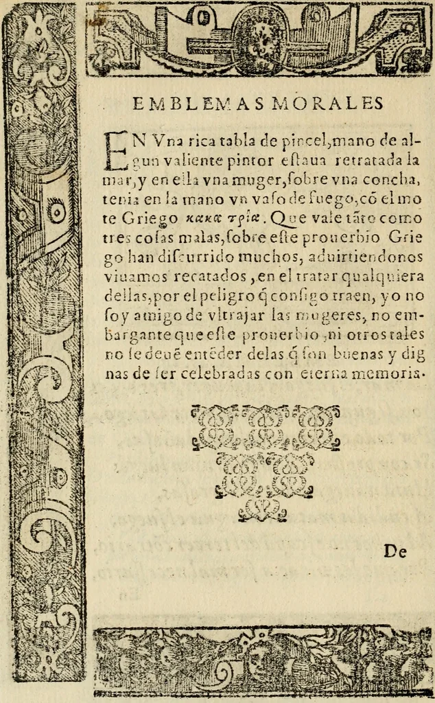An illustration from Emblemas morales de Don Sebastian de Couarrubias Orozco, capellan del rey N.S. Maestrescuela, y canonigo de Cuenca, consultor del santo oficio, 1610, leaf 305