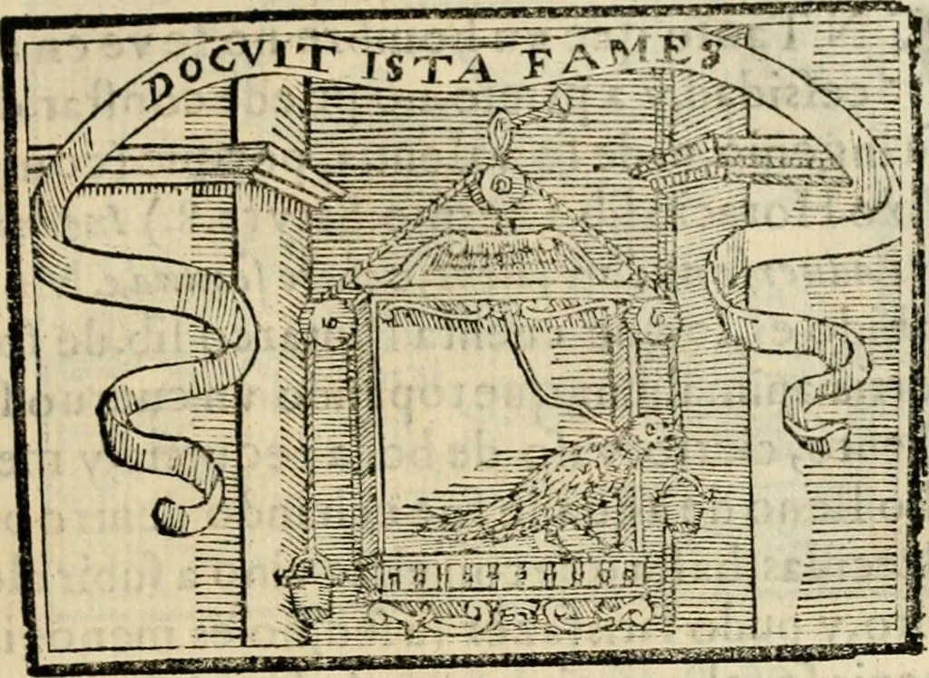 An illustration from Emblemas morales de Don Sebastian de Couarrubias Orozco, capellan del rey N.S. Maestrescuela, y canonigo de Cuenca, consultor del santo oficio, 1610, leaf 328