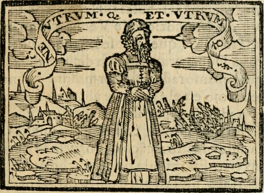 An illustration from Emblemas morales de Don Sebastian de Couarrubias Orozco, capellan del rey N.S. Maestrescuela, y canonigo de Cuenca, consultor del santo oficio, 1610, leaf 338
