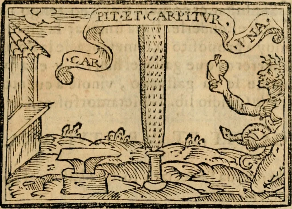 An illustration from Emblemas morales de Don Sebastian de Couarrubias Orozco, capellan del rey N.S. Maestrescuela, y canonigo de Cuenca, consultor del santo oficio, 1610, leaf 34
