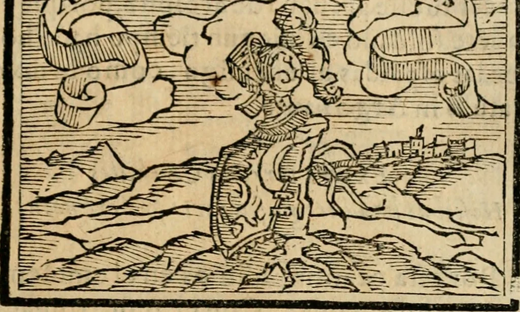An illustration from Emblemas morales de Don Sebastian de Couarrubias Orozco, capellan del rey N.S. Maestrescuela, y canonigo de Cuenca, consultor del santo oficio, 1610, leaf 340