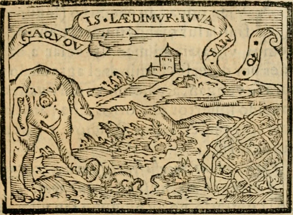 An illustration from Emblemas morales de Don Sebastian de Couarrubias Orozco, capellan del rey N.S. Maestrescuela, y canonigo de Cuenca, consultor del santo oficio, 1610, leaf 342