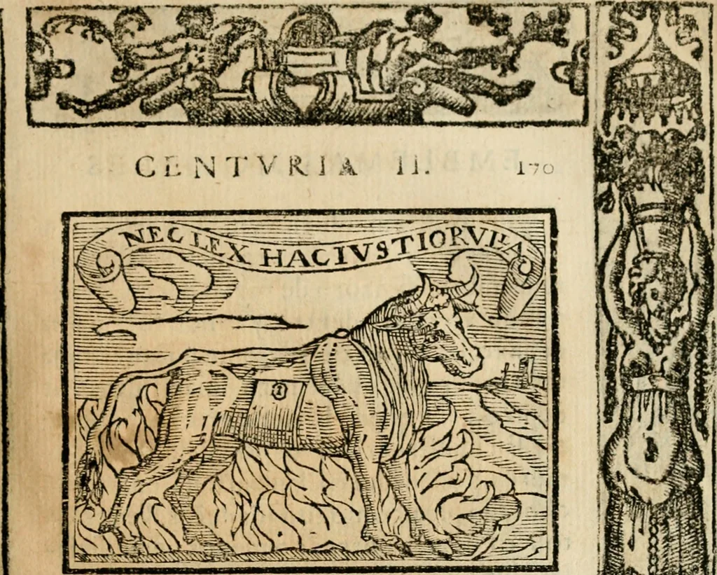 An illustration from Emblemas morales de Don Sebastian de Couarrubias Orozco, capellan del rey N.S. Maestrescuela, y canonigo de Cuenca, consultor del santo oficio, 1610, leaf 350