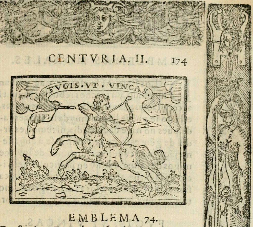 An illustration from Emblemas morales de Don Sebastian de Couarrubias Orozco, capellan del rey N.S. Maestrescuela, y canonigo de Cuenca, consultor del santo oficio, 1610, leaf 358