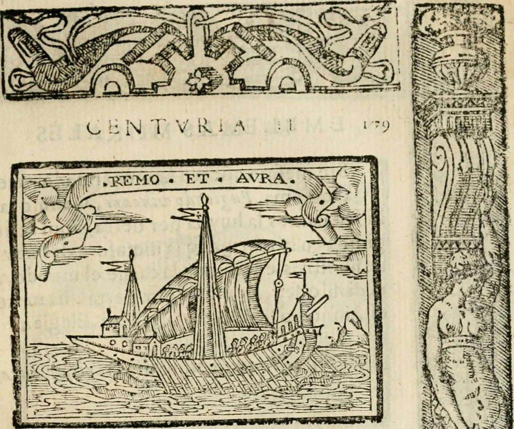 An illustration from Emblemas morales de Don Sebastian de Couarrubias Orozco, capellan del rey N.S. Maestrescuela, y canonigo de Cuenca, consultor del santo oficio, 1610, leaf 368