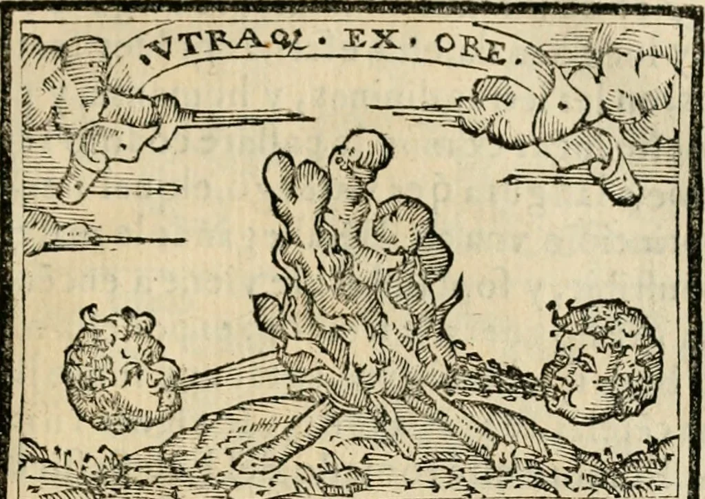 An illustration from Emblemas morales de Don Sebastian de Couarrubias Orozco, capellan del rey N.S. Maestrescuela, y canonigo de Cuenca, consultor del santo oficio, 1610, leaf 372