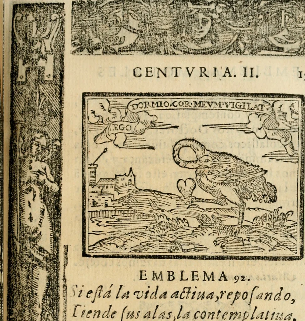 An illustration from Emblemas morales de Don Sebastian de Couarrubias Orozco, capellan del rey N.S. Maestrescuela, y canonigo de Cuenca, consultor del santo oficio, 1610, leaf 394