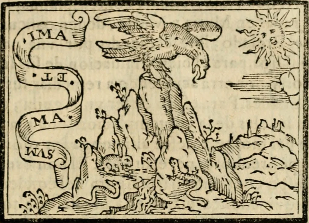 An illustration from Emblemas morales de Don Sebastian de Couarrubias Orozco, capellan del rey N.S. Maestrescuela, y canonigo de Cuenca, consultor del santo oficio, 1610, leaf 40