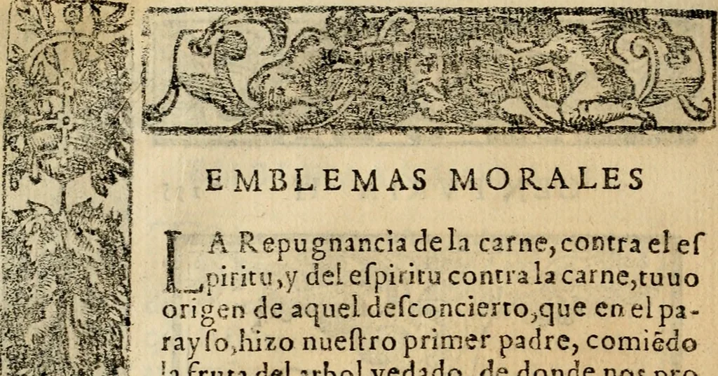 An illustration from Emblemas morales de Don Sebastian de Couarrubias Orozco, capellan del rey N.S. Maestrescuela, y canonigo de Cuenca, consultor del santo oficio, 1610, leaf 403