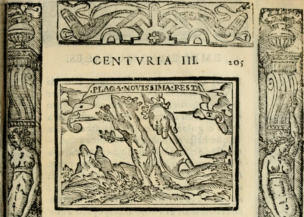 An illustration from Emblemas morales de Don Sebastian de Couarrubias Orozco, capellan del rey N.S. Maestrescuela, y canonigo de Cuenca, consultor del santo oficio, 1610, leaf 422