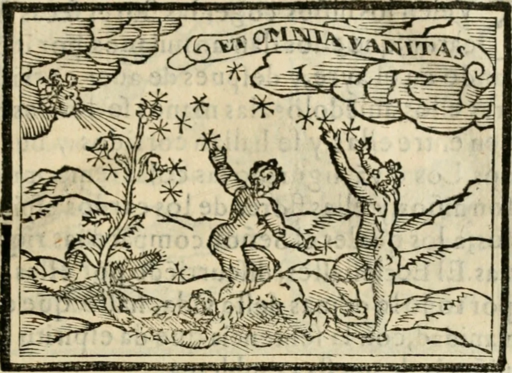 An illustration from Emblemas morales de Don Sebastian de Couarrubias Orozco, capellan del rey N.S. Maestrescuela, y canonigo de Cuenca, consultor del santo oficio, 1610, leaf 424